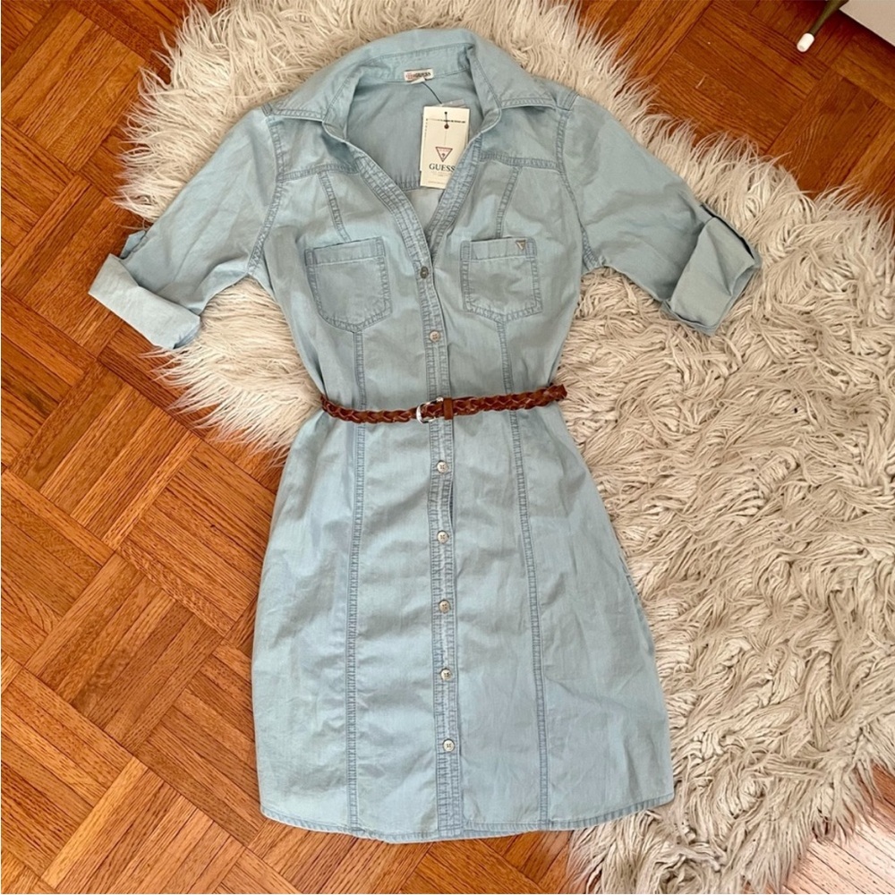 GUESS denim mini dress with belt